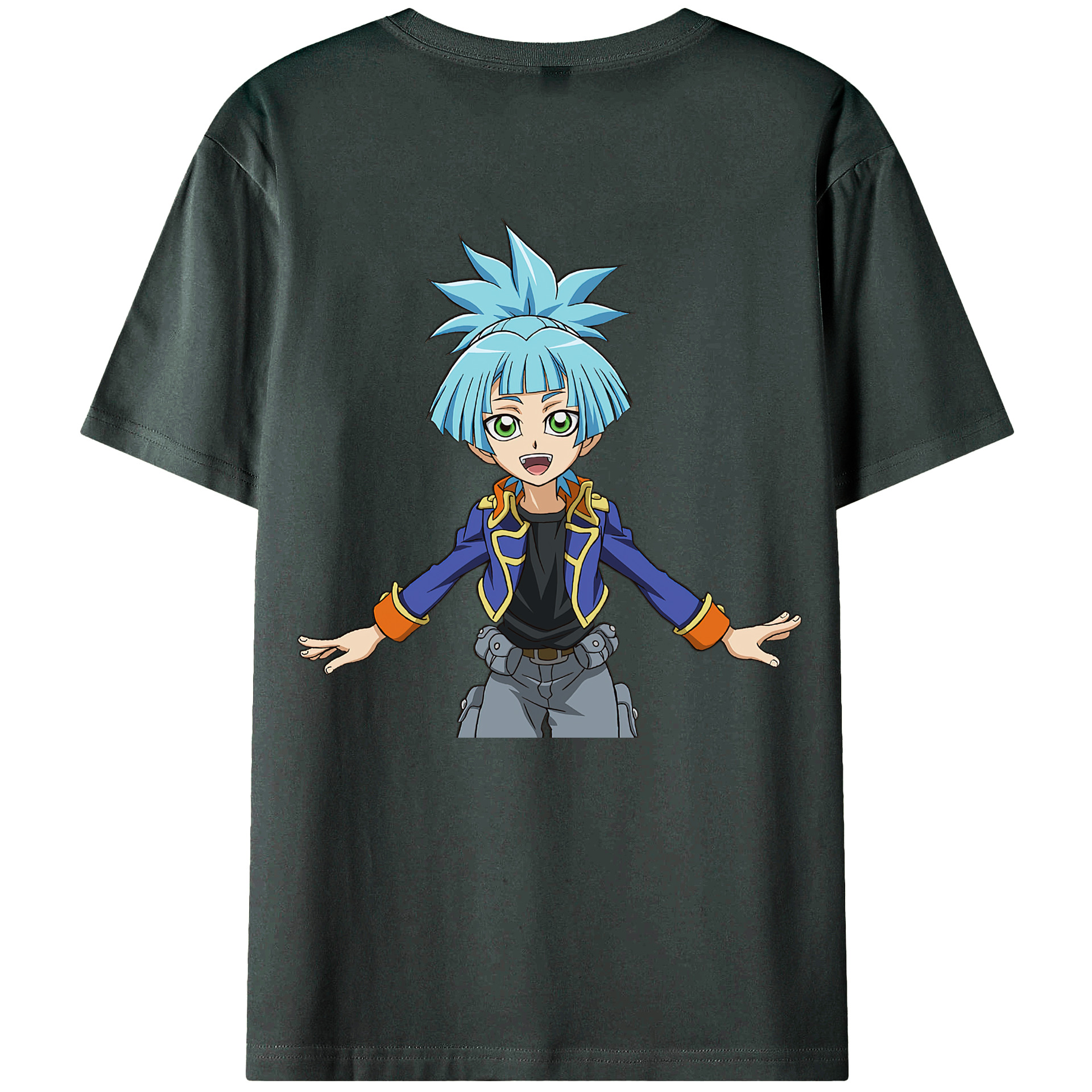 （画像用） 遊☆戯☆王 Yu-Gi-Oh! 綿100％ メンズ半袖Tシャツ（バックプリント） 通気性